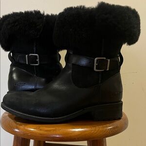 UGG Women's Black Fur-Lined Boots